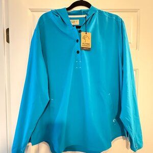 NWT Alpine Parrot Arroyo Sun Hoodie Tidal Blue Forest Fit
